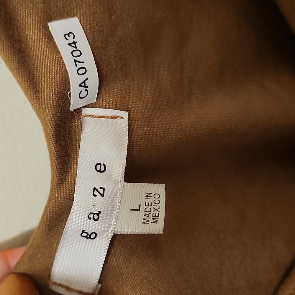 GAZE Brown Bodysuit, String Straps, EUC, Materials Listed On Tag - Picture 4 of 5